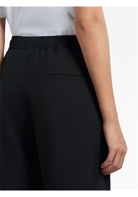 Black logo-embroidered straight-leg trousers - women  MARNI | PAMA0482SUTW83900N99