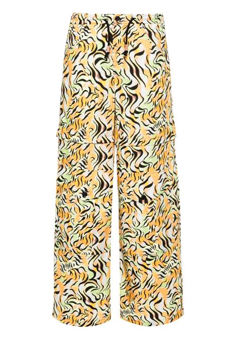 Multicolour animal-print straight-leg trousers Marni - women