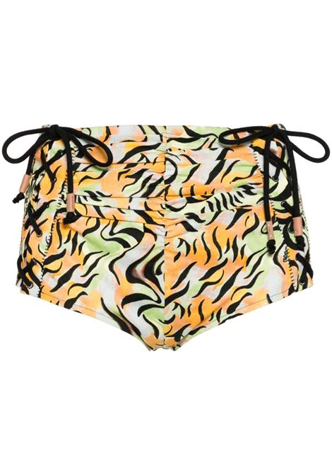 Multicolour graphic-print lace-up mini shorts Marni - women MARNI | PAMA0498S0UTC399STR05