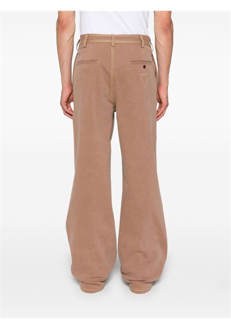 Brown contrast-stitching straight-leg trousers Marni - men MARNI | PUJU0088S0USCW7600M40