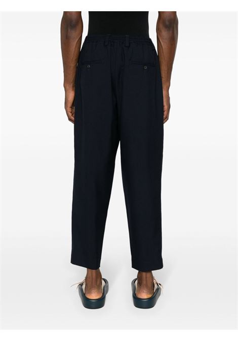 Blue pleat-detail tapered trousers - men  MARNI | PUMU0017U4TW83900B99