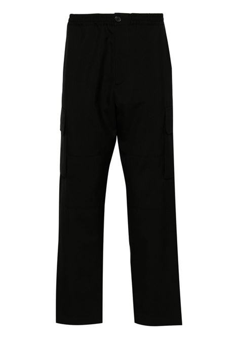 Black  straight-leg cargo trousers - men
