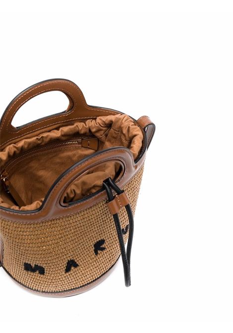 Brown Tropicalia logo-embroidered bucket bag - women MARNI | SCMP0056Q1P386000M50