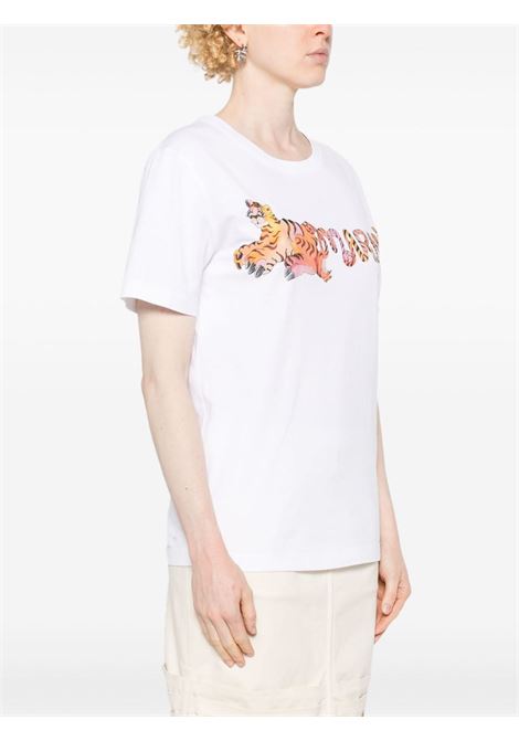 T-shirt con stampa Ferocious Curly Kitty in bianco di Marni - donna MARNI | THJE0293SPUSCW82FCW01