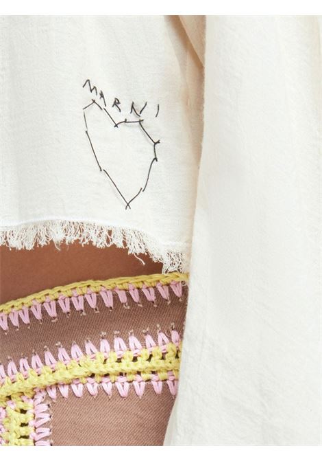 Camicia con bordi sfrangiati in bianco di Marni - donna MARNI | TTMA0325S0UTC38200W11