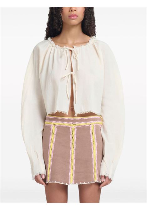 Beige frayed-edge shirt Marni - women MARNI | TTMA0325S0UTC38200W11