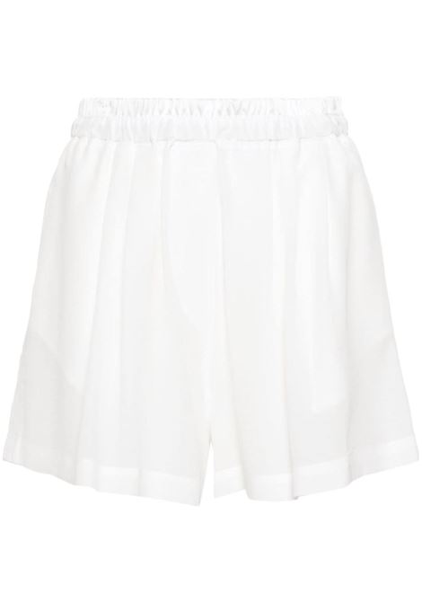 White semi-sheer shorts - women