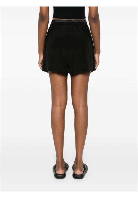 Black elasticated-waistband silk shorts Maurizio - women MAURIZIO | W01150377MZS4MAT33