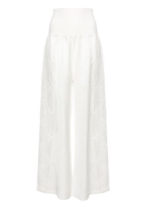 Pantaloni ampi con dettagli in pizzo in bianco di MAURIZIO MYKONOS - donna MAURIZIO | W01271277MZS4MAT24