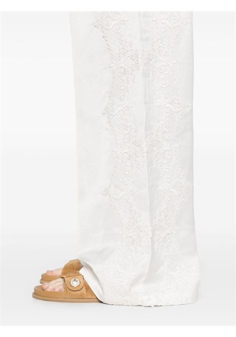 Pantaloni ampi con dettagli in pizzo in bianco di MAURIZIO MYKONOS - donna MAURIZIO | W01271277MZS4MAT24