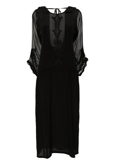 Black lace-detail low-back midi dress Maurizio Mykonos - women MAURIZIO | Dresses | W06070277MZS4MAT33