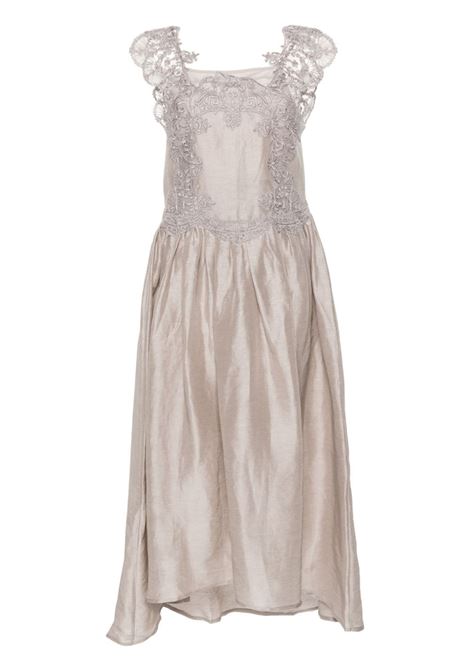 Light brown lace-detail fitted-waist midi dress Maurizio - women MAURIZIO | Dresses | W06331077MZS4MAT50