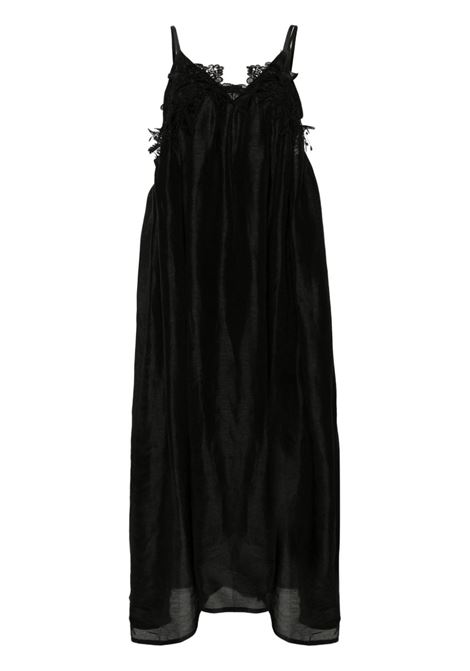 Black sleeveless lace-detail midi dress Maurizio Mykonos - women MAURIZIO | Dresses | W06461077MZS4MAT33
