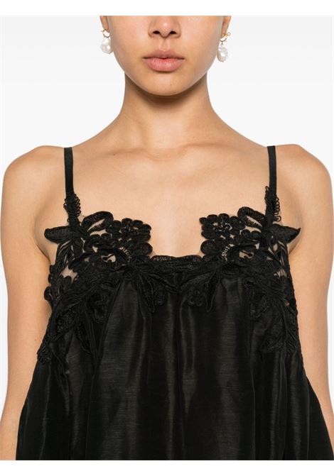 Black sleeveless lace-detail midi dress Maurizio Mykonos - women MAURIZIO | W06461077MZS4MAT33