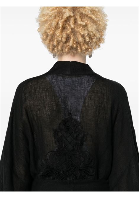 Black lace-panelling long kimono - women MAURIZIO | W07240577MZS4MAT33