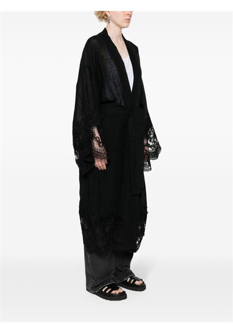 Black lace-panelling long kimono - women MAURIZIO | W07240577MZS4MAT33