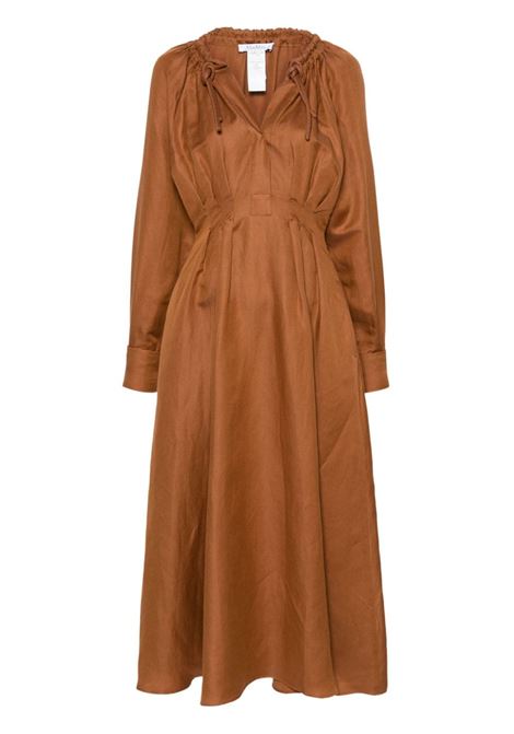 Brown drina long-sleeved dress - women MAXMARA | 2411221092600002