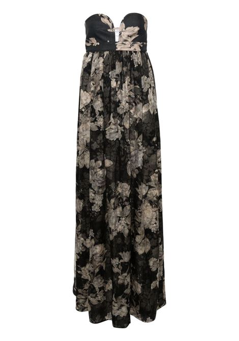 Black acerbo floral bustier maxi dress - women