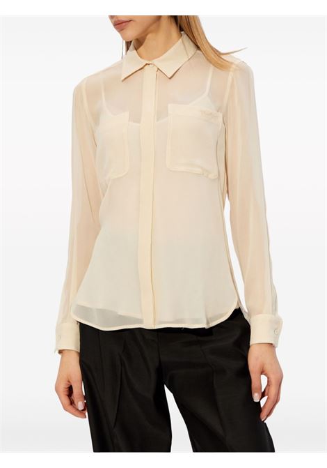 Beige vongola semi-sheer blouse - women MAXMARA | 2411261012600028