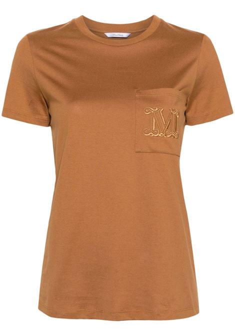 T-shirt con logo papaia in marrone - donna MAXMARA | 2411941032600004