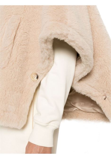 Beige short-sleeve shearling jacket - women MAXMARA | 2414731141600024