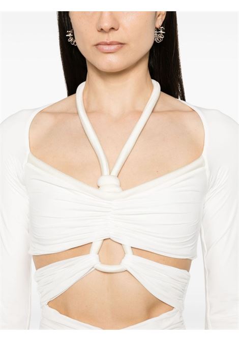 White rope-detailed cut-out top - women MAYGEL CORONEL | TOP006WHT