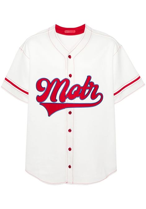 Camicia baseball con slogan in bianco e rosso Members of the Rage - uomo