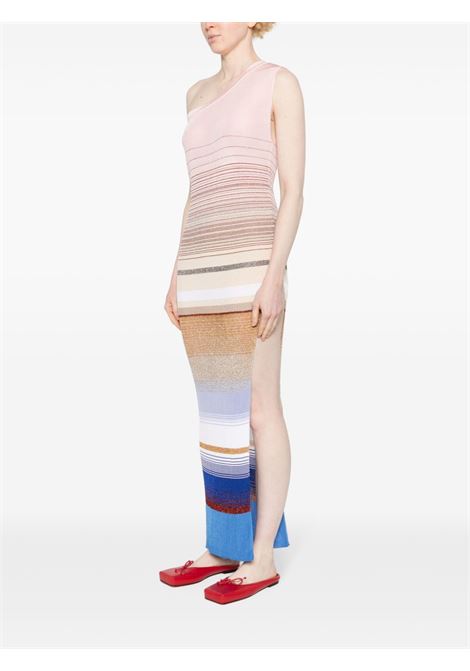 Multicolored one-shoulder knitted dress - women MISSONI | MS24SQ15BT006SSM99L