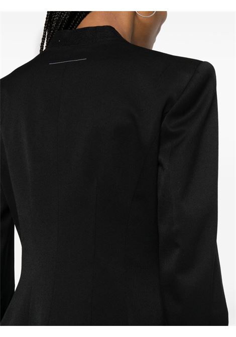 Black contrast-stitching single-breasted blazer - women MM6 MAISON MARGIELA | S52BN0128S47848900