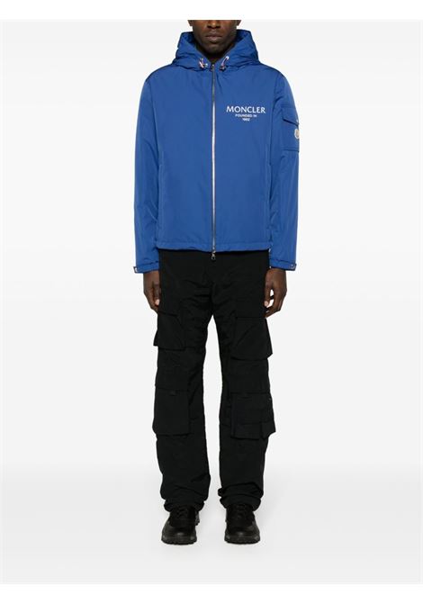 Blue lightweight hooded jacket - men MONCLER | 1A0002654A9175A