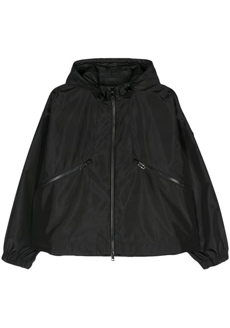 Black  logo-appliqu? hooded jacket - men MONCLER | 1A00142597FW999