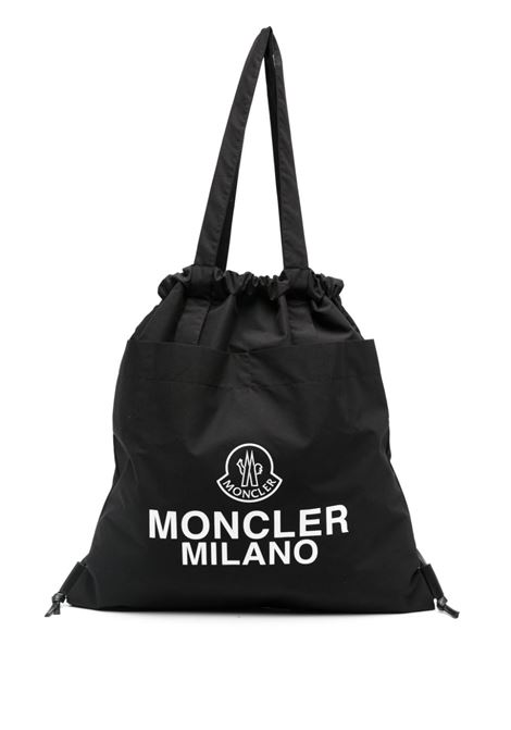 Black aq drawstring-detail bag - women MONCLER | 5A00007M4022999