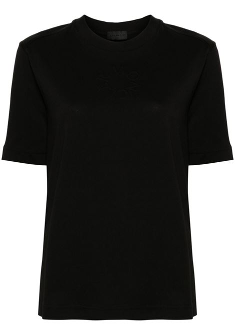 Black embossed-logo T-shirt ? women  MONCLER | 8C0000289A17W999