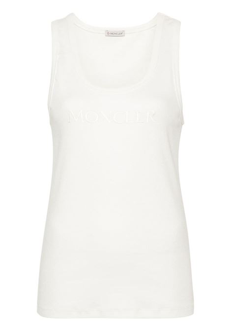 White logo-embroidered tank top - women MONCLER | 8P0000689AK6034