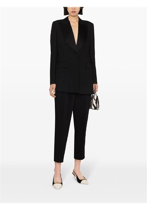 Black high-waist cropped trousers - women MOSCHINO | A031405250555