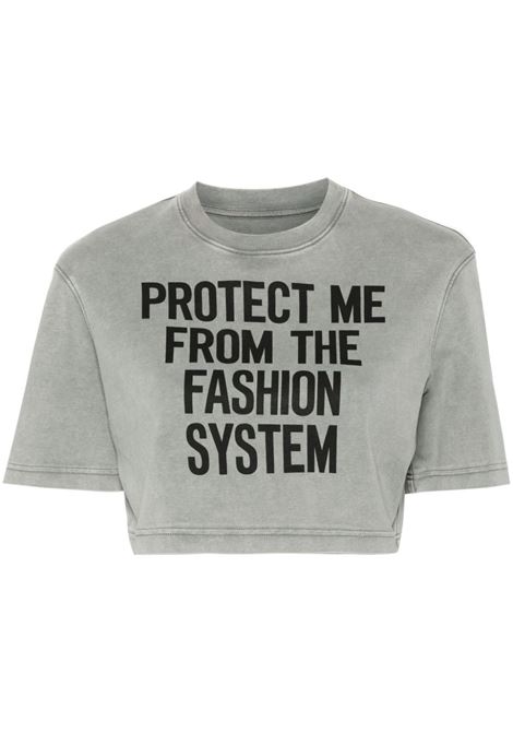 T-shirt con stampa in grigio - donna