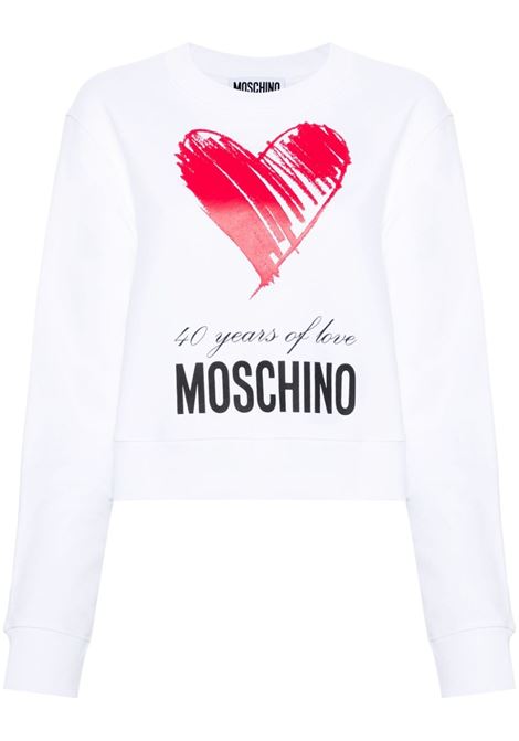 White logo-print sweatshirt - women MOSCHINO | A170504281001