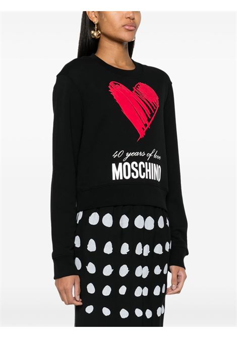 Black logo-print sweatshirt - women MOSCHINO | A170504281555