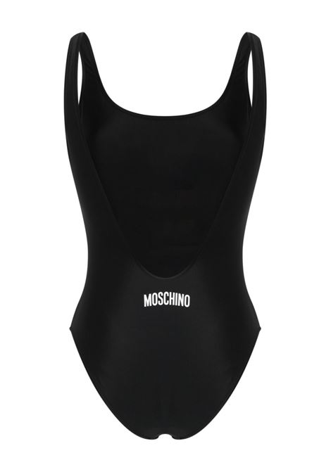 Black slogan-print swimsuit - women MOSCHINO | A420804751555