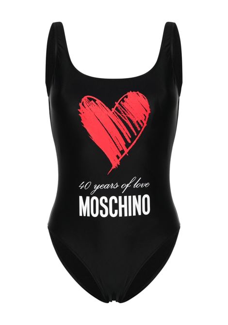 Black logo-print swimsuit - women MOSCHINO | A420904751555