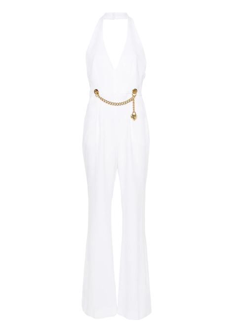 White chain-embellished jumpsuit ? women