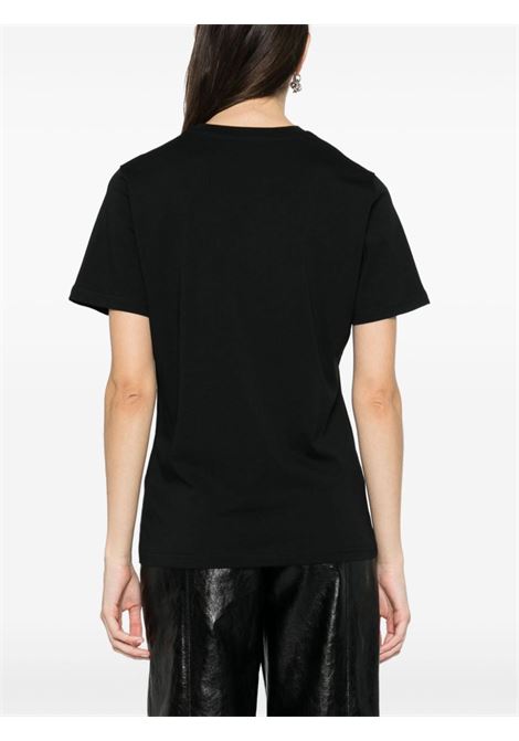 T-shirt con stampa logo in nero - donna MOSCHINO | J070305412555