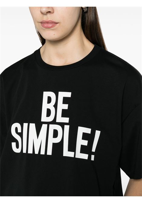 Black slogan-print T-shirt - women MOSCHINO | J070404411555