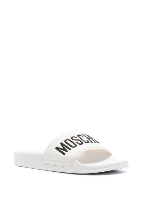 White logo-embossed slides Moschino - women MOSCHINO | MA28022G1IM10100