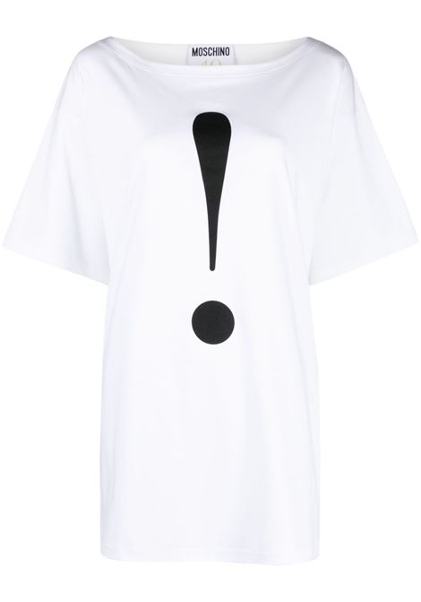 T-shirt con stampa in bianco - donna MOSCHINO | V070304421001