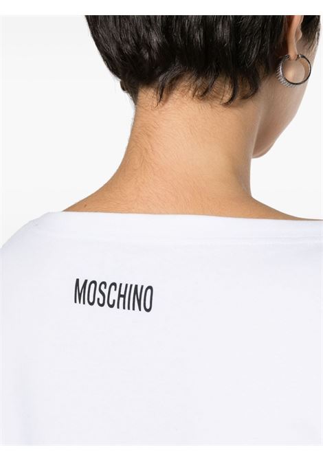 T-shirt con stampa in bianco - donna MOSCHINO | V070304421001