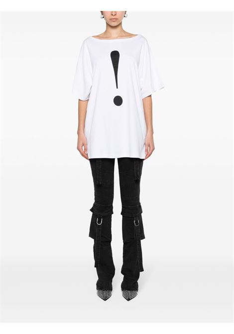 White exclamation mark-print T-shirt - women MOSCHINO | V070304421001