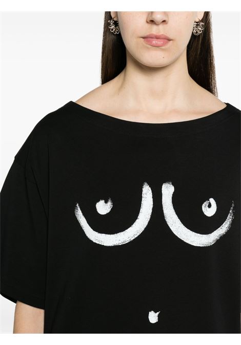 Black motif-print T-shirt - women MOSCHINO | V070304423555