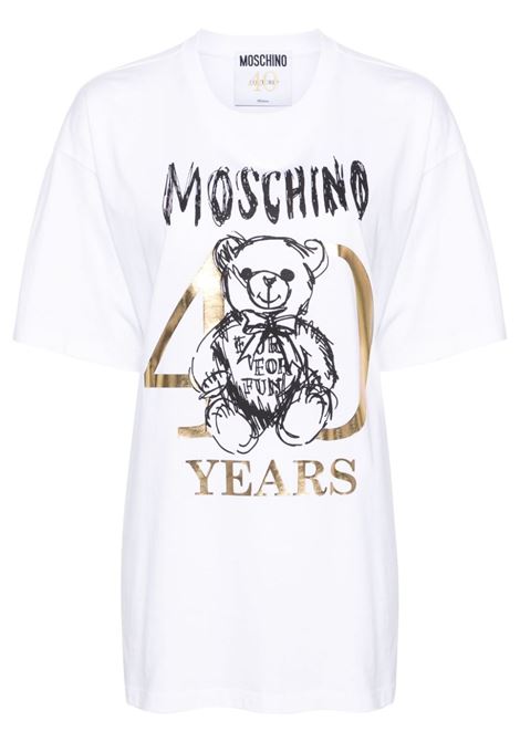 T-shirt con stampa Teddy Bear in bianco - donna MOSCHINO | V070504411001