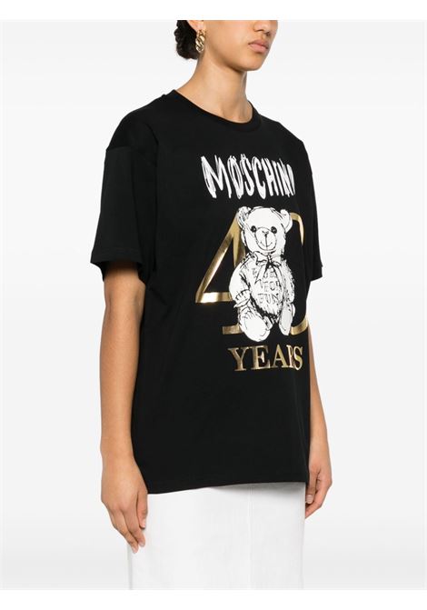 T-shirt con stampa Teddy Bear in nero - donna MOSCHINO | V070504411555